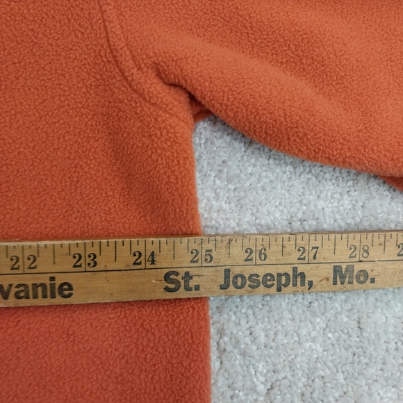 Architect Men's Size LRG Orange Quarter Zip High Neck Fleece Pullover Sweatshirt - Picture 6 of 7
